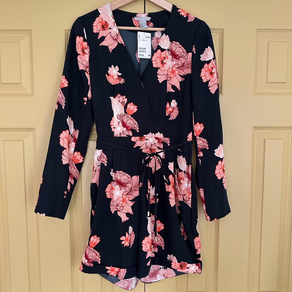 H&M Navy Long Sleeve Romper